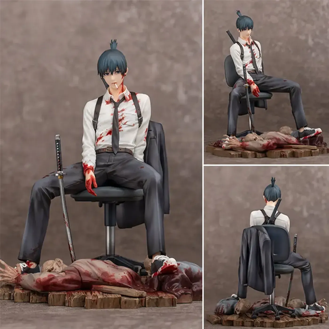 Full view of the officially licensed Chainsaw Man Aki Hayakawa collectible figure
