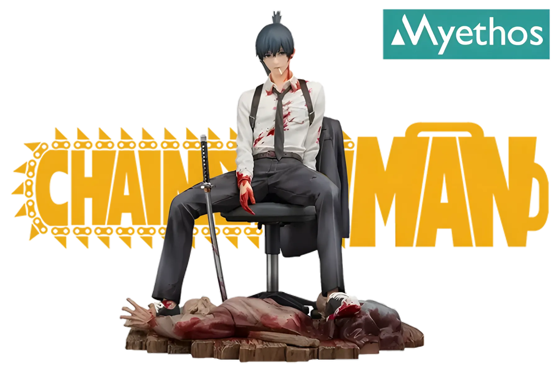 Chainsaw Man: Aki Hayakawa 1/7 Scale Figure / Detailed Curse Devil Sword / Bloody Smoke Break / Myethos Officially Licensed