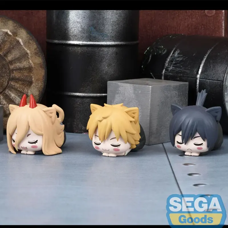 Chainsaw Man Ohiruneko mini figures of Denji, Power and Aki Hayakawa together