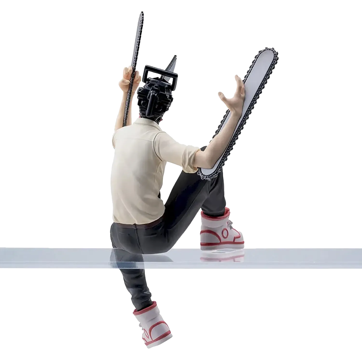 Back view of Chainsaw Man collection display highlighting sculpt details