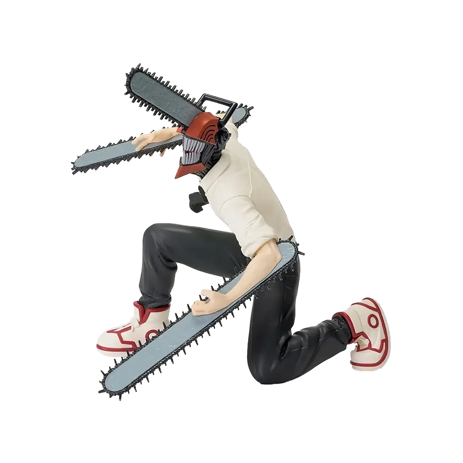 Detailed Chainsaw Man Figurine Displaying Iconic Chainsaw Head and Pose
