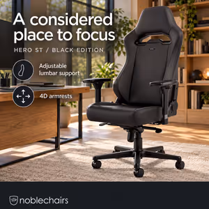 noblechairs HERO ST Gaming Chair - Black Edition, Ergonomic Comfort - image 2