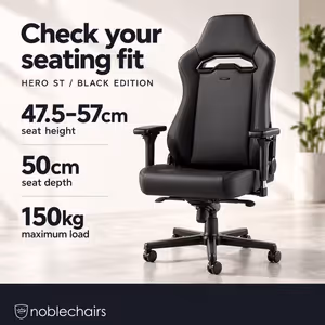 noblechairs HERO ST Gaming Chair - Black Edition, Ergonomic Comfort - image 3