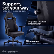 noblechairs HERO ST Gaming Chair - Black Edition, Ergonomic Comfort - image 4