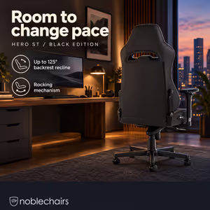 noblechairs HERO ST Gaming Chair - Black Edition, Ergonomic Comfort - image 5