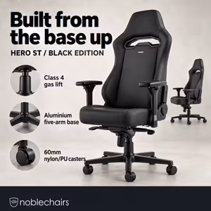 noblechairs HERO ST Gaming Chair - Black Edition, Ergonomic Comfort - image 6