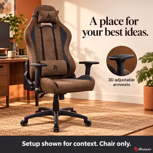 Arozzi Torretta Super Soft Fabric Gaming Chair - Ergonomic Brown - image 3
