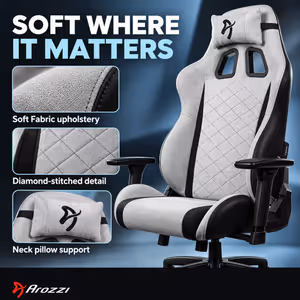 Arozzi Avanti AVANTI-SFB-LG Fabric Ergonomic Gaming Chair - image 4