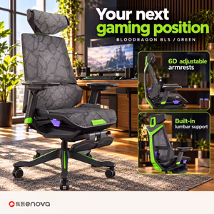 Enova Bloodragon BLS Gaming Chair Green — 136kg Capacity - image 2