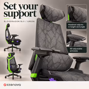 Enova Bloodragon BLS Gaming Chair Green — 136kg Capacity - image 5