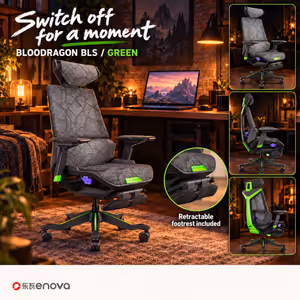 Enova Bloodragon BLS Gaming Chair Green — 136kg Capacity - image 6