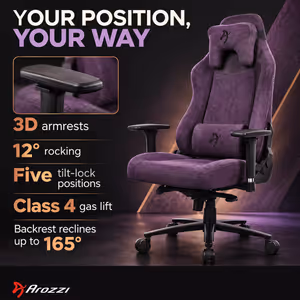 Arozzi Vernazza Soft Fabric Gaming & Office Chair Purple - image 5
