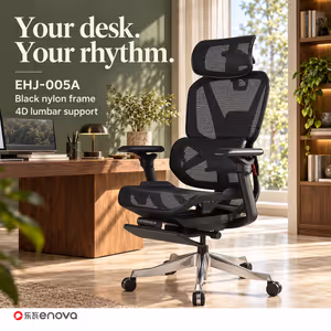 Enova EHJ-005A Black Gaming Chair — 4D Lumbar, 5D Armrest - image 2