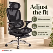 Enova EHJ-005A Black Gaming Chair — 4D Lumbar, 5D Armrest - image 3