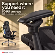 Enova EHJ-005A Black Gaming Chair — 4D Lumbar, 5D Armrest - image 4