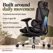 Enova EHJ-005A Black Gaming Chair — 4D Lumbar, 5D Armrest - image 5
