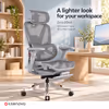Enova EHJ-006A Gray Nylon Frame Gaming Chair — 4D Lumbar, Footrest - image 2