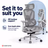 Enova EHJ-006A Gray Nylon Frame Gaming Chair — 4D Lumbar, Footrest - image 3