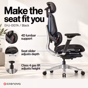 Enova EHJ-007A Gaming Chair — Black Aluminium Frame & Footrest - image 3