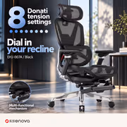 Enova EHJ-007A Gaming Chair — Black Aluminium Frame & Footrest - image 5