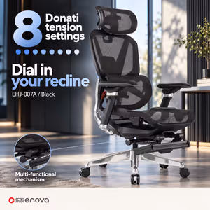 Enova EHJ-007A Gaming Chair — Black Aluminium Frame & Footrest - image 5