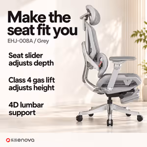 Enova EHJ-008A Gaming Chair — Gray Aluminium Frame & Footrest - image 3