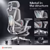 Enova EHJ-008A Gaming Chair — Gray Aluminium Frame & Footrest - image 4