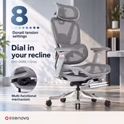 Enova EHJ-008A Gaming Chair — Gray Aluminium Frame & Footrest - image 5