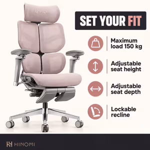 Hinomi X2 Pro Ergonomic Office Chair Pink - image 2
