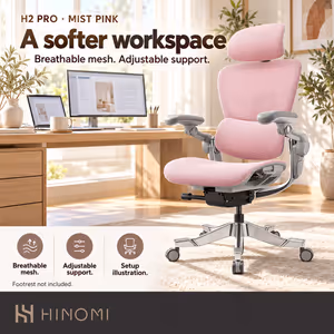 Hinomi H2 Pro H2PRO-PNK Ergonomic Home Office Chair - image 3