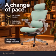 Hinomi H2 Pro MInt Green Ergonomic Office Chair — Lumbar, 6D Arms - image 4