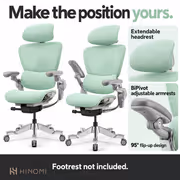 Hinomi H2 Pro MInt Green Ergonomic Office Chair — Lumbar, 6D Arms - image 5