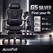 AutoFull G5 Gaming Chair Silver with 3D Lumbar Support - image 2