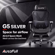 AutoFull G5 Gaming Chair Silver with 3D Lumbar Support - image 5