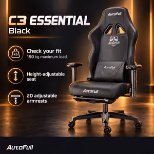 AutoFull C3 Essential Gaming Chair in Black - AF050DSH - image 2