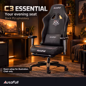 AutoFull C3 Essential Gaming Chair in Black - AF050DSH - image 4