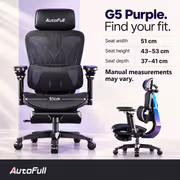 AutoFull G5 Purple Gaming Chair - 3D Lumbar Support - image 2