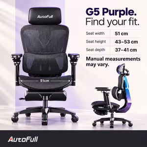 AutoFull G5 Purple Gaming Chair - 3D Lumbar Support - image 2