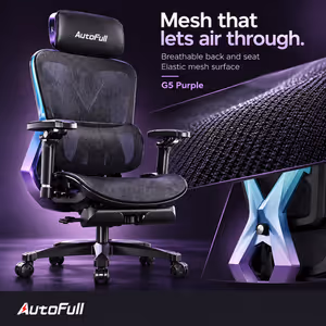 AutoFull G5 Purple Gaming Chair - 3D Lumbar Support - image 5