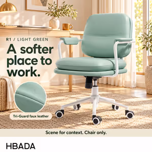 HBADA R1 Leather Office Chair Light Green | Lumbar Support - image 2