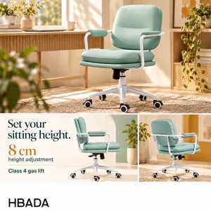 HBADA R1 Leather Office Chair Light Green | Lumbar Support - image 3