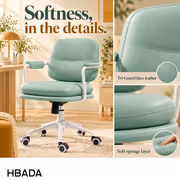 HBADA R1 Leather Office Chair Light Green | Lumbar Support - image 4