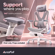 AutoFull G5 Gaming Chair Pink | 140° Recline & 3D Lumbar - image 5