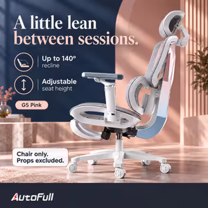 AutoFull G5 Gaming Chair Pink | 140° Recline & 3D Lumbar - image 6