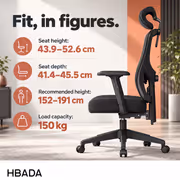 HBADA P5-Pro Black Office Chair With 2D Lumbar Support - image 3