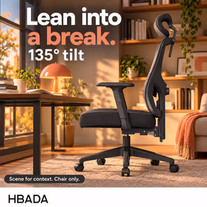 HBADA P5-Pro Black Office Chair With 2D Lumbar Support - image 5