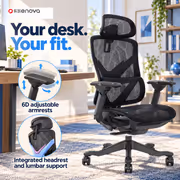 Enova BKJ Gaming Chair Black/Blue - 6D Armrests - image 2