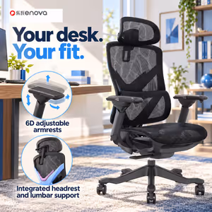 Enova BKJ Gaming Chair Black/Blue - 6D Armrests - image 2