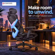 Enova BKJ Gaming Chair Black/Blue - 6D Armrests - image 3