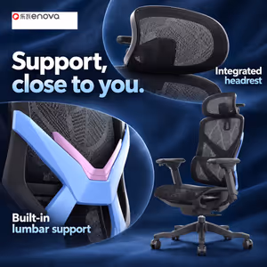 Enova BKJ Gaming Chair Black/Blue - 6D Armrests - image 4